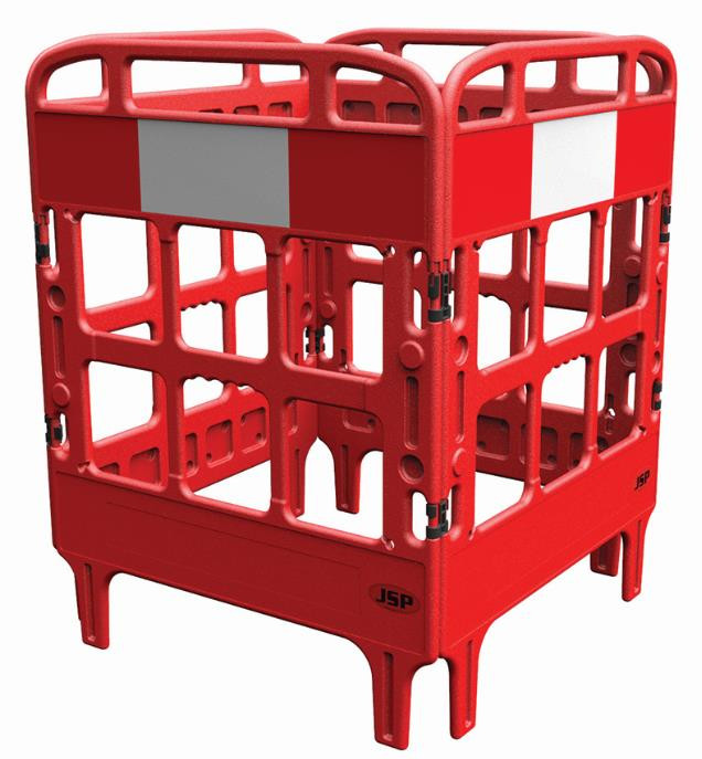 valla de seguridad modular plegable formando un quadrado